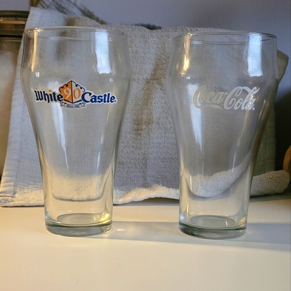 White Castle Coca Cola 90th Anniversary 16 oz Glasses - Picture 1 of 3